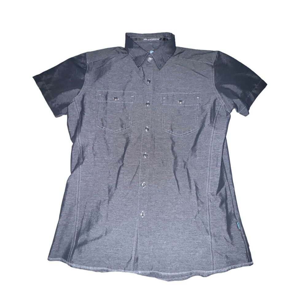 Kuhl Reklaimr Short Sleeve Shirt Men's Size M Gray Button Front Collared Pocket